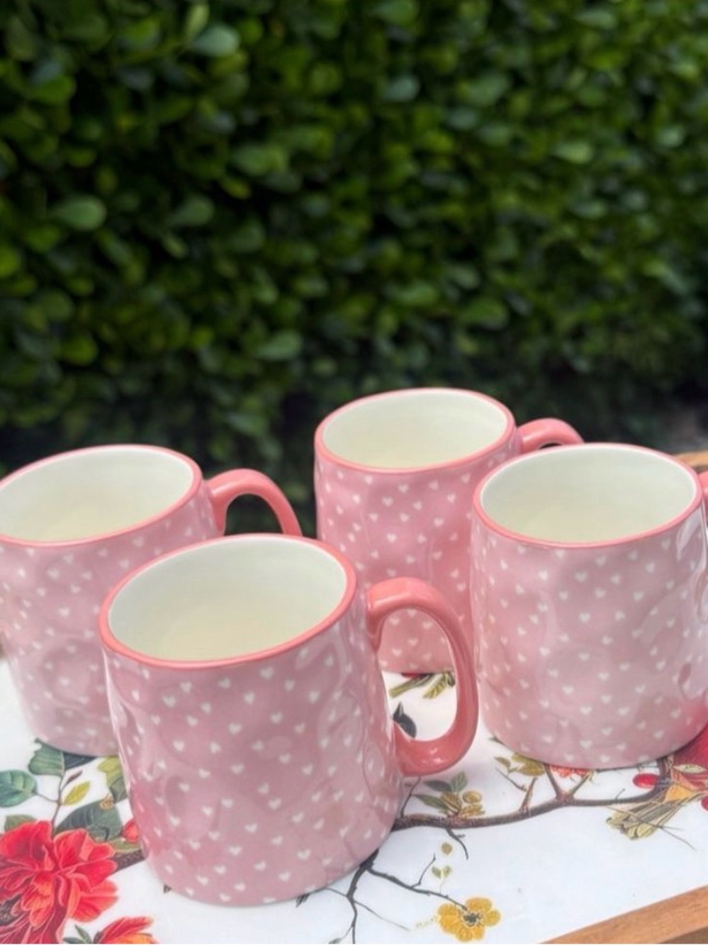 Pink Heart Espresso Cups – Set of 4